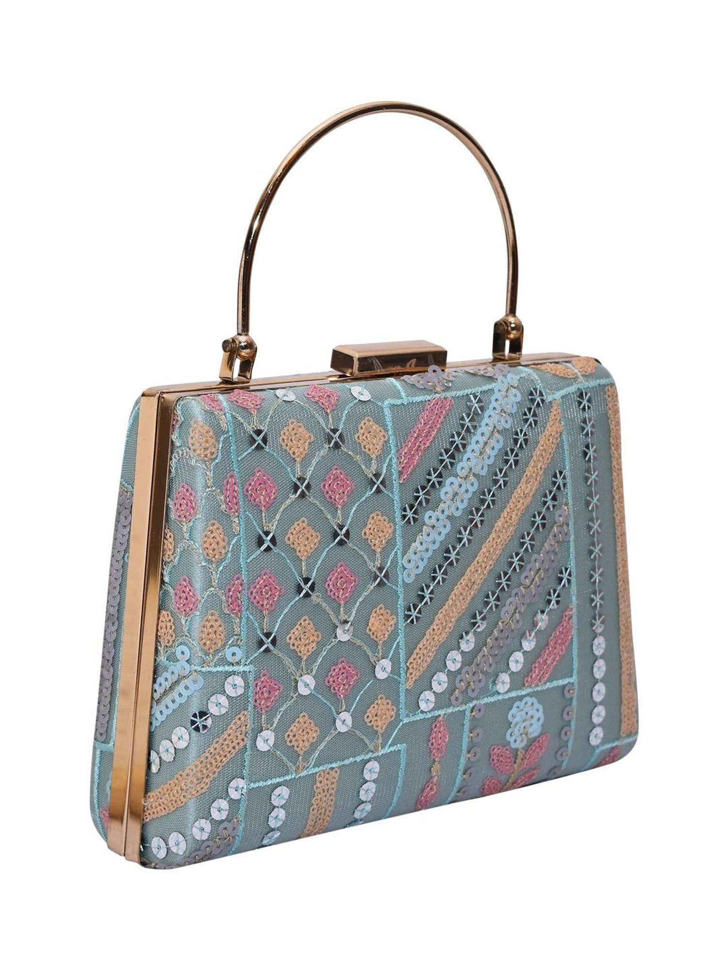 Horra Blue Embellished Clutch