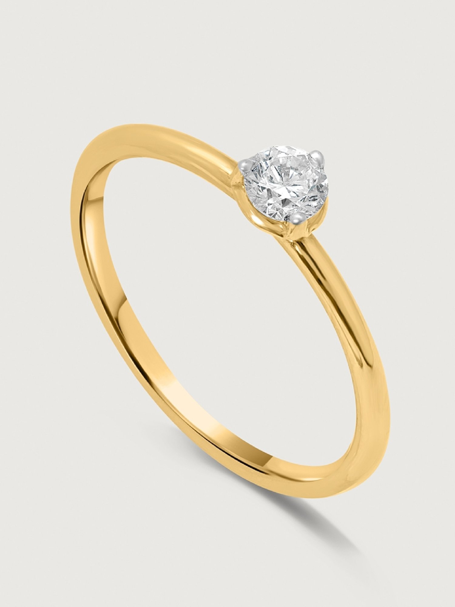 Mia by Tanishq 14k Yellow Gold Finger Ring with Solitaire