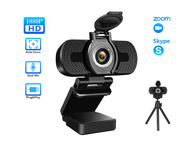 easyday Webcam with Microphone, 1080P HD USB Computer Camera with Privacy Shutter&Webcam Tripod, Streaming Webcam with Flexible Rotable Wide Angle Webcam for PC Zoom Video/Gaming/Laptop