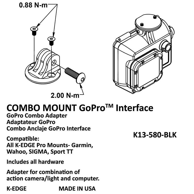 Mount GoPro Combo Adapter Garmin K13580 Black 353009001