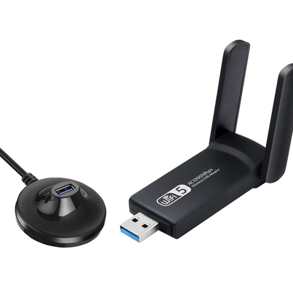 Ochine 1200Mbps Long Range USB WiFi Adapter for PC, Desktop, Laptop of Windows 10/8.1/8/7/XP, MAC, 5GHz USB 3.0 Cradle Dual-frequency Routing Relay Wifi Amplifier