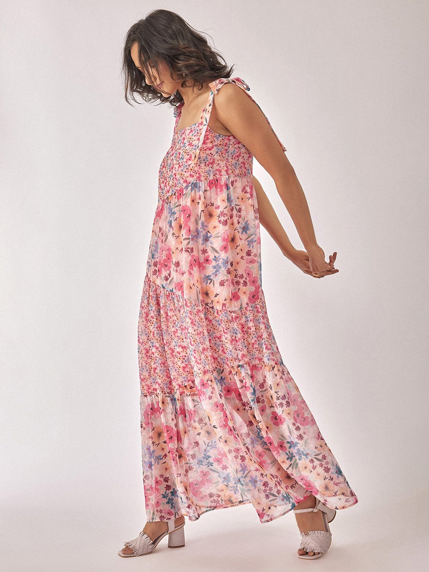 The Label Life Multicolor Floral Tiered Maxi Dress