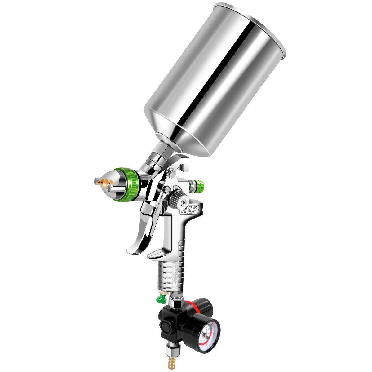 2.5mm HVLP Gravity Feed SPRAY GUN Kit w/Regulator Auto Paint Primer Metal Flake