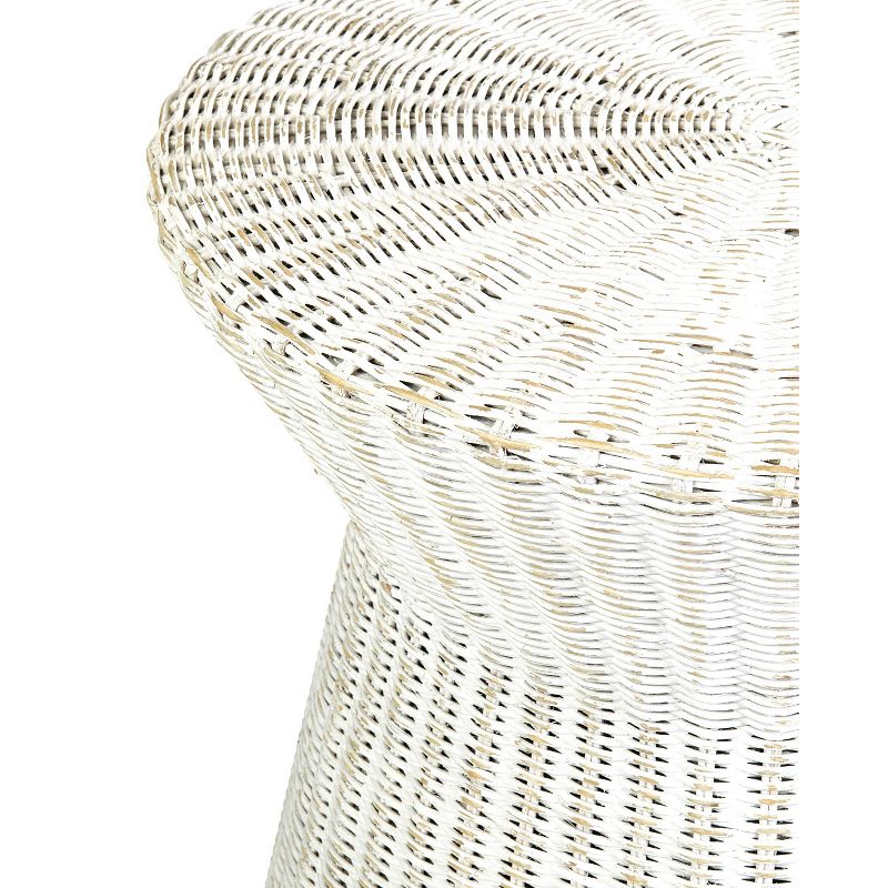 Akiman Rattan Accent Table White - East At Main