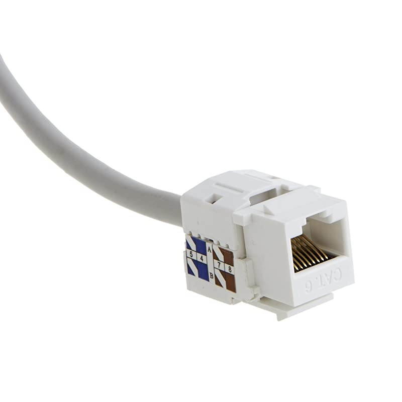 10-Pack Cat6 RJ45 Keystone Jack Module Connector Network Coupler Ethernet Wall Jack, White