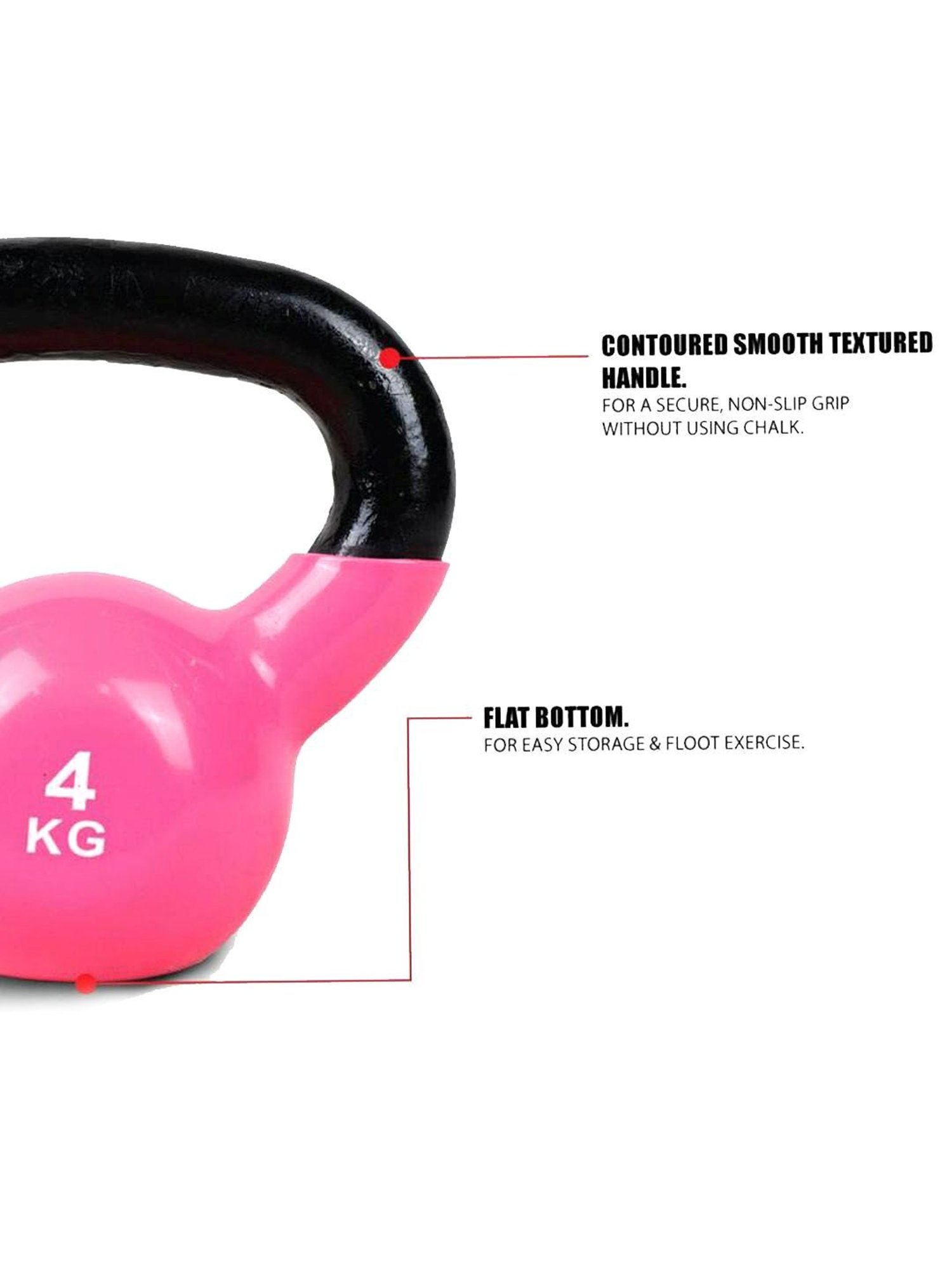 NODENS Purple & Black Vinyl Coated Kettle Bell (4 kg)