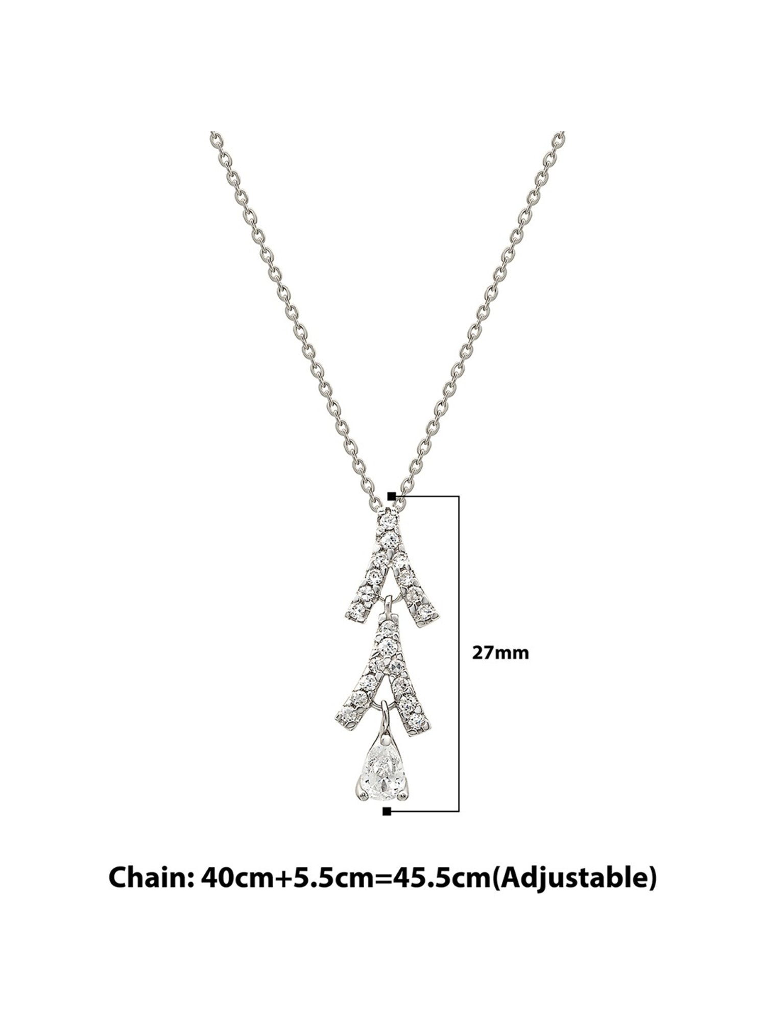 Silberry 92.5 Sterling Silver Trifecta Pendant with Link Chain