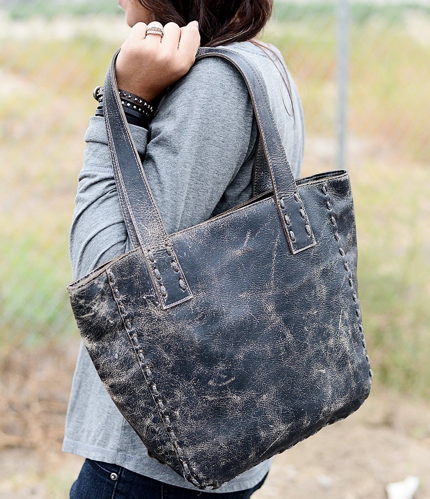 Bed Stu Stevie Leather Pick Stitch Tote Bag