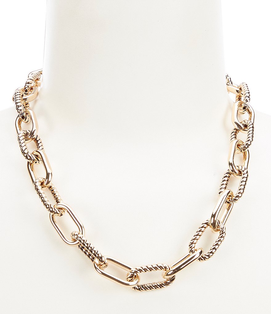 Textured Chain Collar Necklace