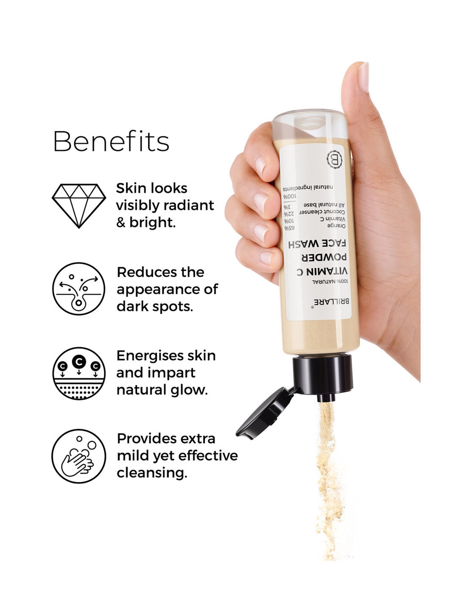 Brillare Vitamin C Powder Face Wash - 30 gm