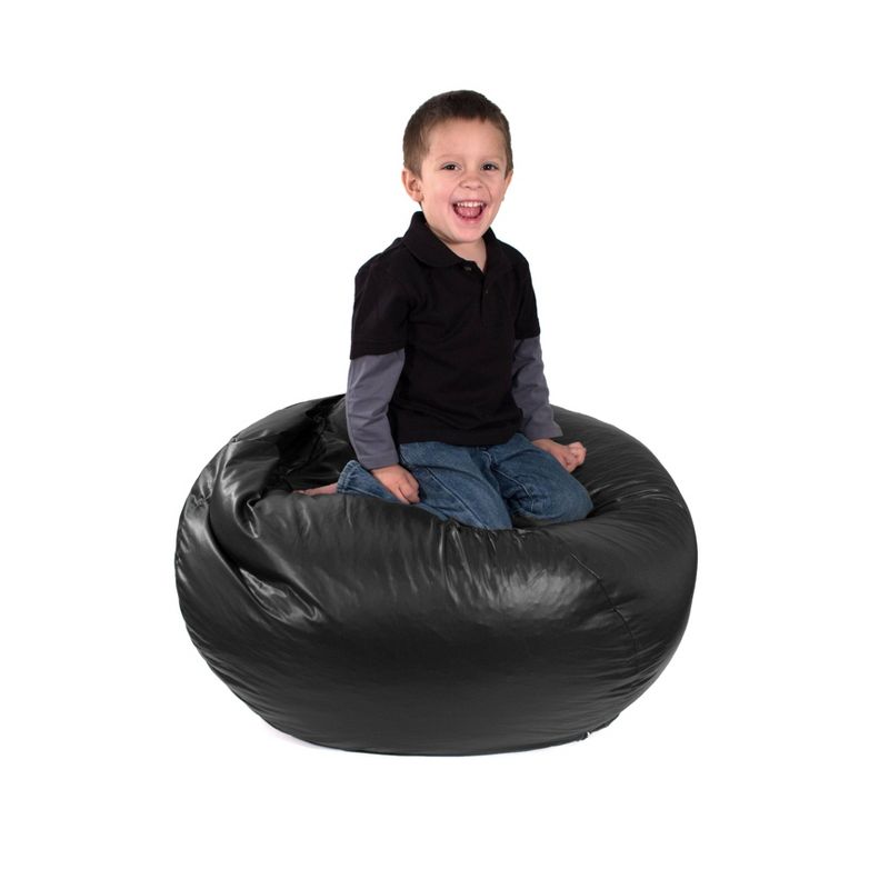 Medium Vinyl Bean Bag Chair Black - Gold Medal