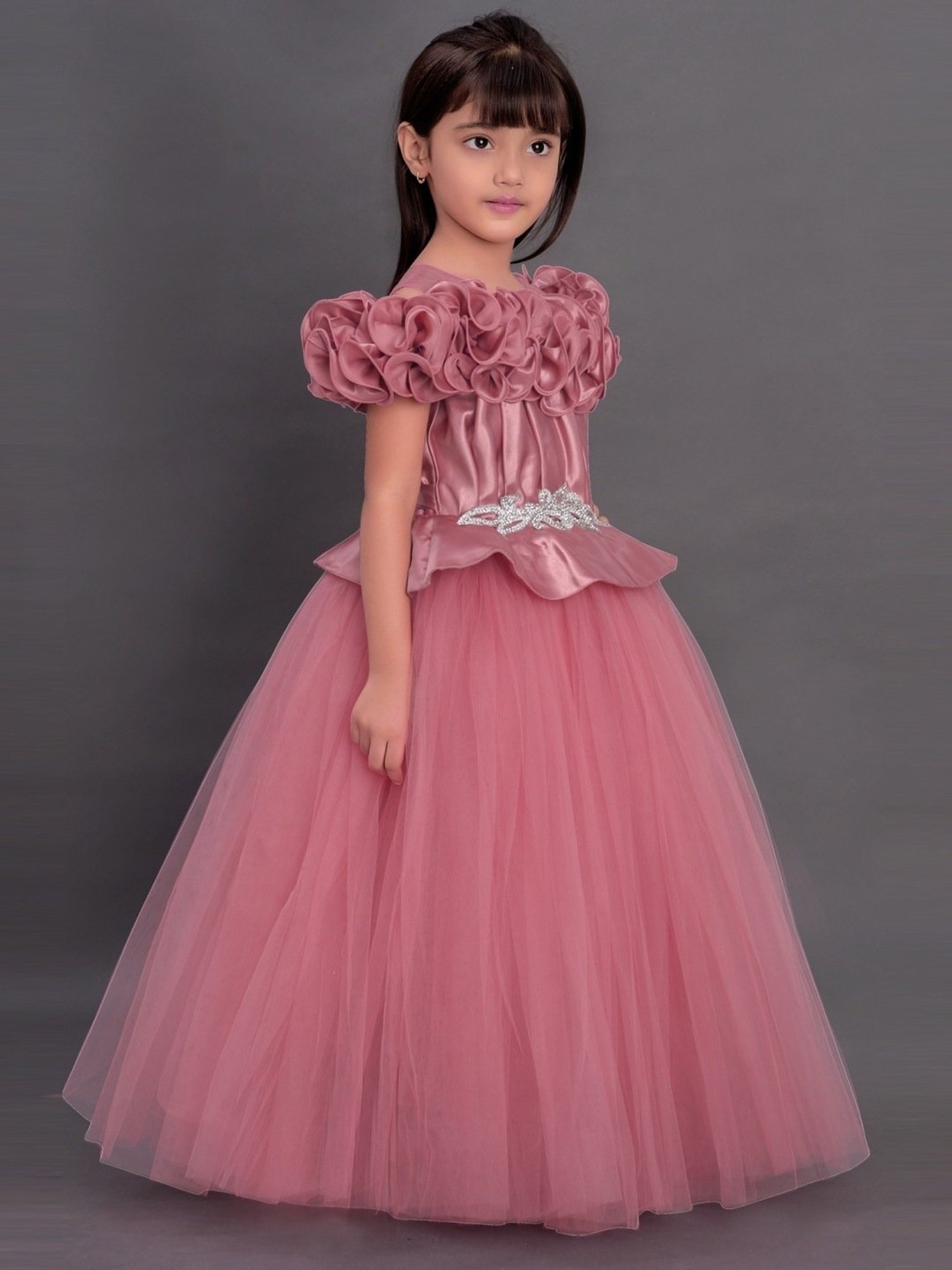 Pink Chick Kids Dusty Pink Regular Fit Gown