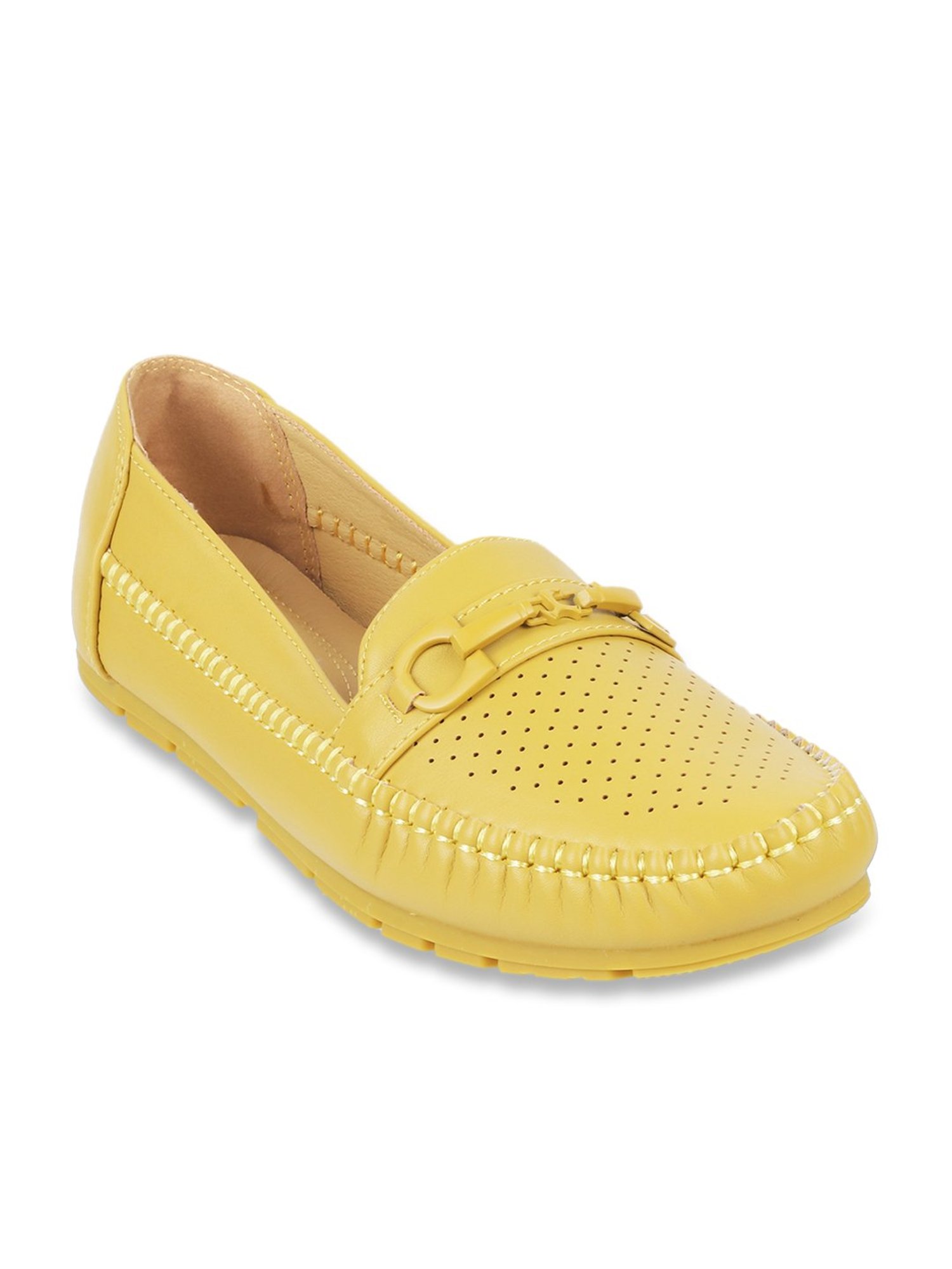 Mochi Women's Yellow Casual Loafers