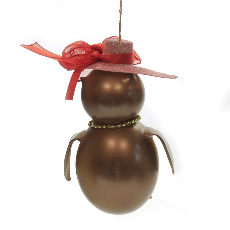 Italian Ornaments 5.0" Mrs Owl In Big Pink Hat Ornament Italian Bird Diva Lady  -  Tree Ornaments