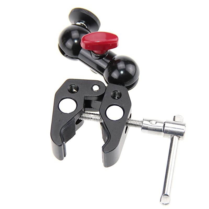 Pole Clamp Mount with Super Clamp and 360 Degree Rotating Mini Ball Head for Mini 7quot8quot Monitor