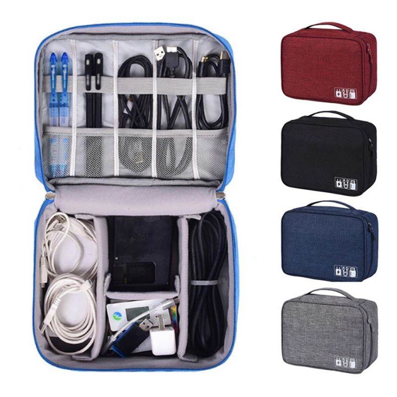 Portable Digital Storage Bags Organizer USB Gadgets Cables Wires Charger Powe Battery Zipper Cosmetic Bag Case Accessories Item