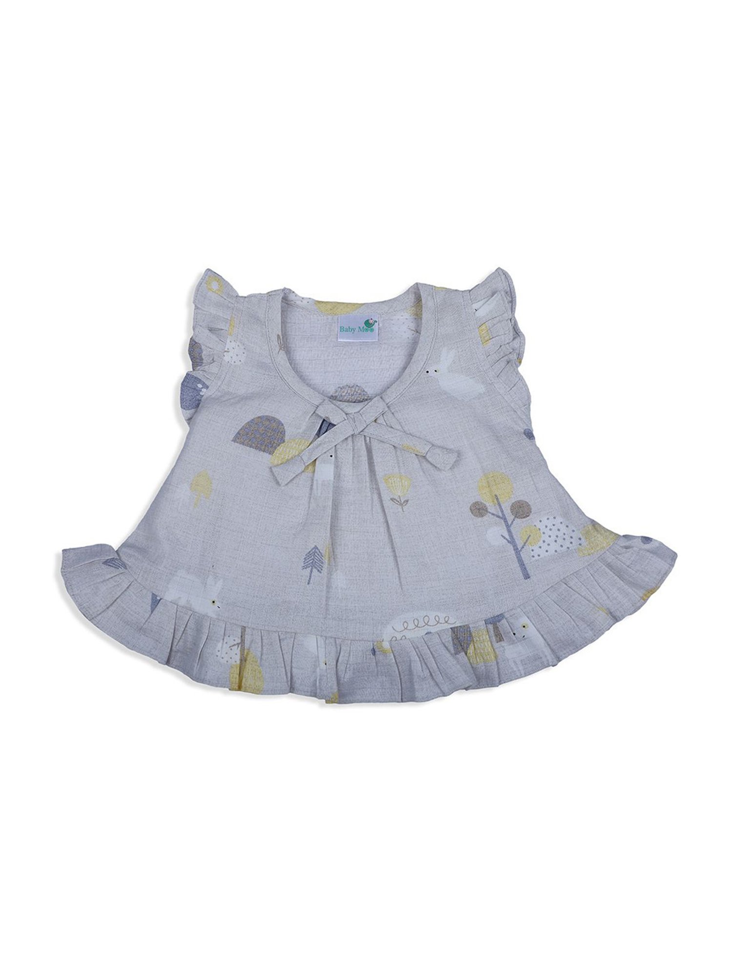 Baby Moo Kids Grey Printed Top Set