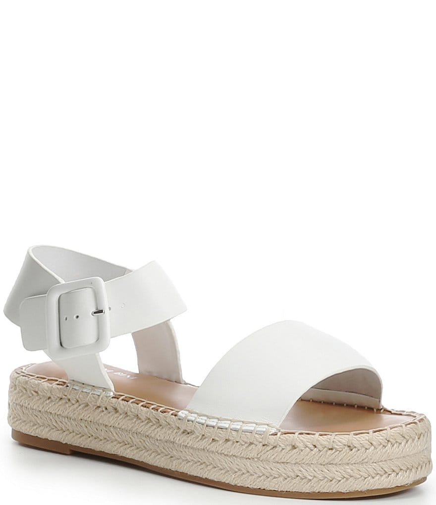 Gianni Bini Kaygan Leather Espadrille Flatform Sandals