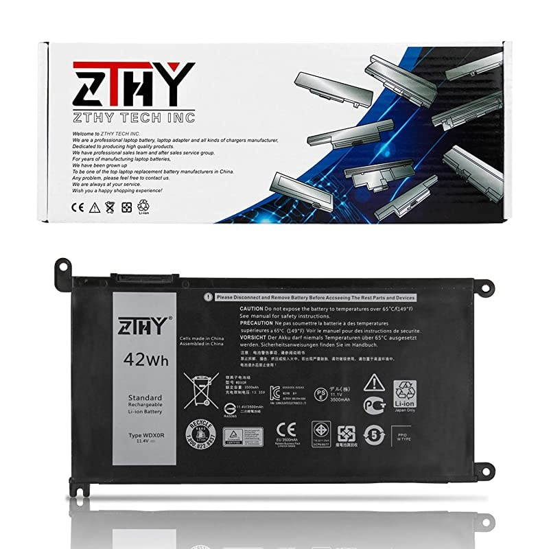 WDX0R Battery Replacement for Dell Inspiron 13 5368 5378 7368 7378 15 5565 5567 5568 5570 5578 5584 7570 7579 7569 P58F 17 5765 5767 5770 Series CYMGM WDXOR 3CRH3 T2JX4 FC92N 42Wh 114V 3Cell