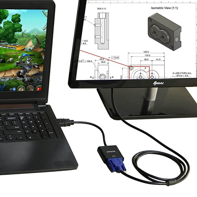 Unidirectional HDMI Male to VGA Female Adapter Converter Pack of 5