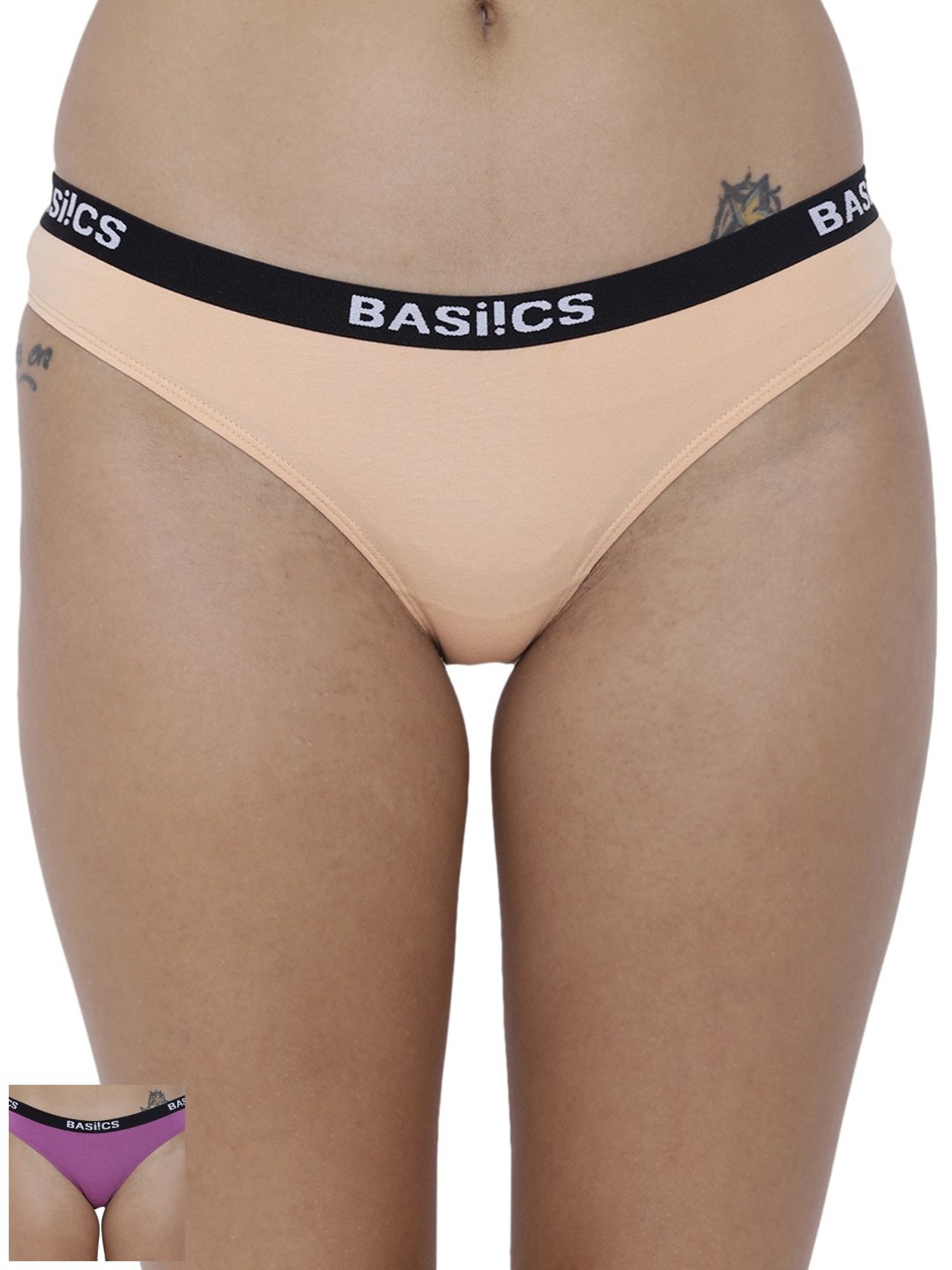 BASIICS by La Intimo Multicolor Cotton Bikini Panty ( Pack Of 2 )