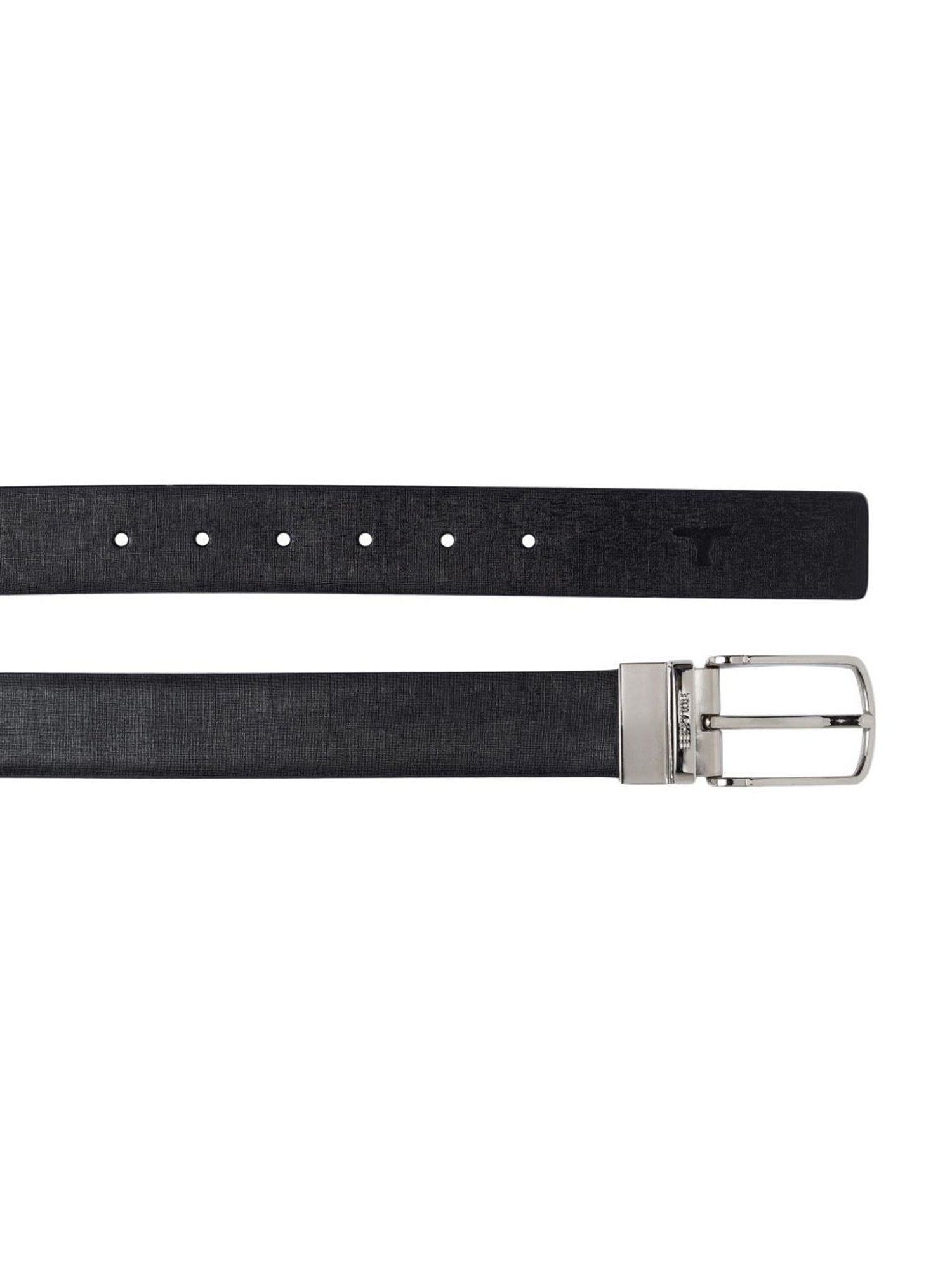 Bulchee Black & Tan Leather Solid Reversible Belt