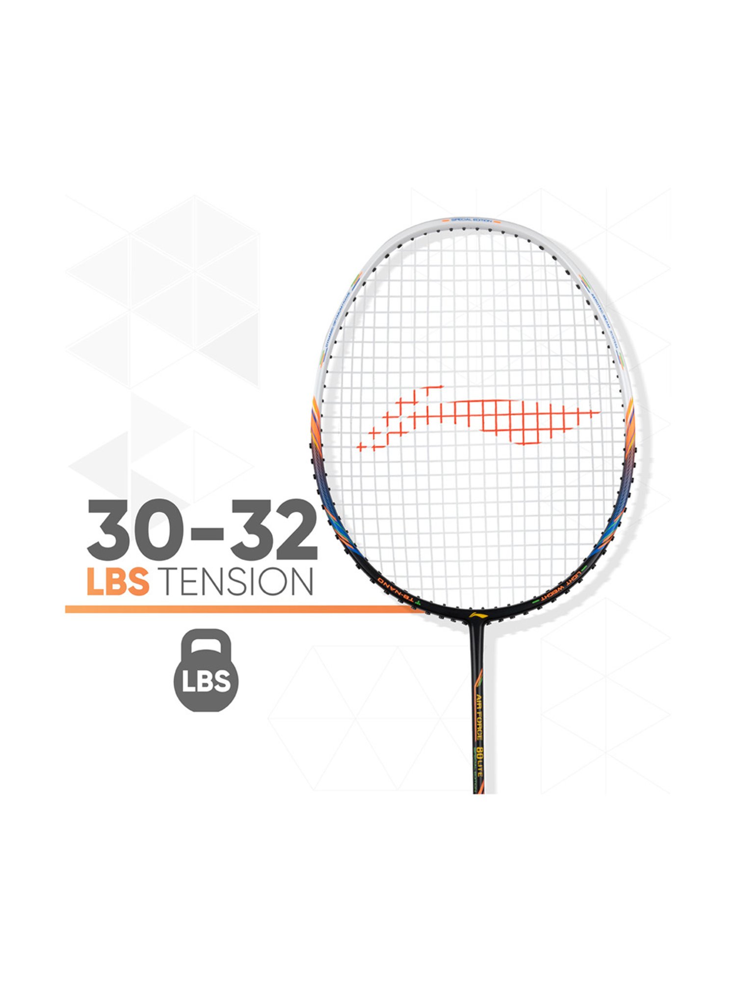 Li-Ning Air Force 80 Badminton Racket (White) Size - Medium