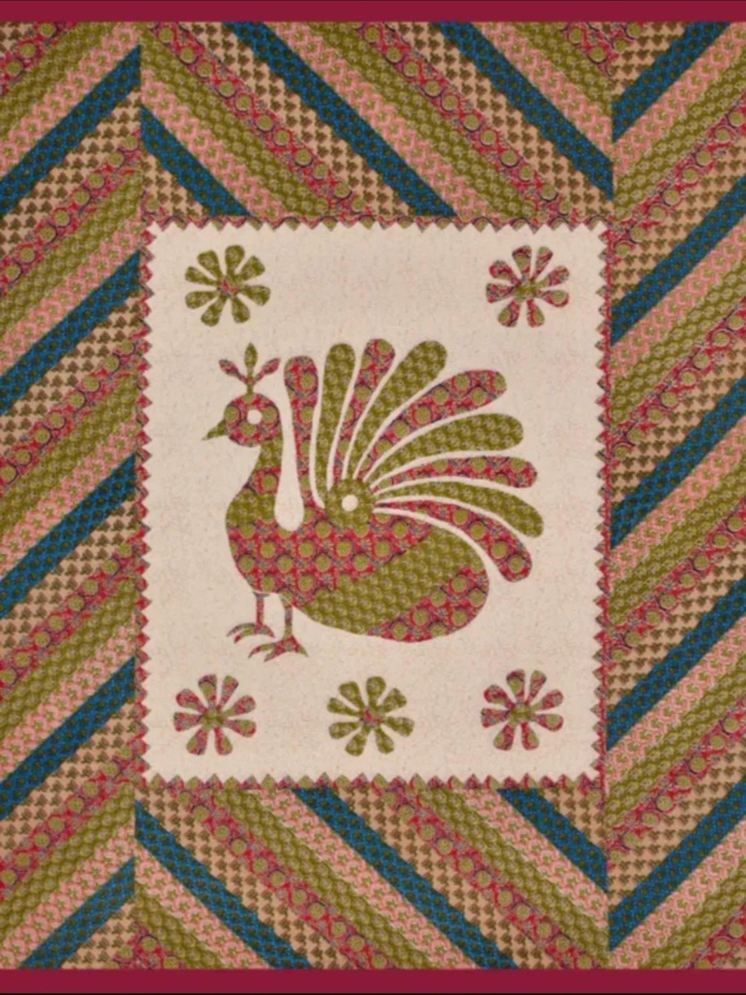 Living Roots Abstract Red 240 TC Cotton Bedsheet with 2 Pillow Covers