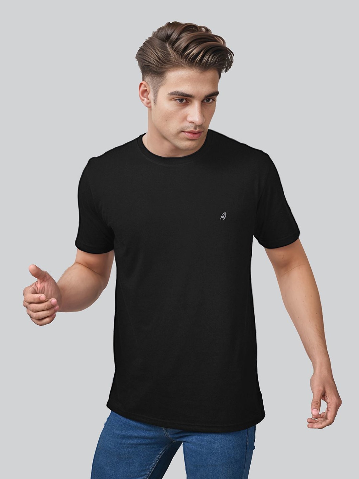 Lux Nitro Black & Blue Regular Fit T-Shirt