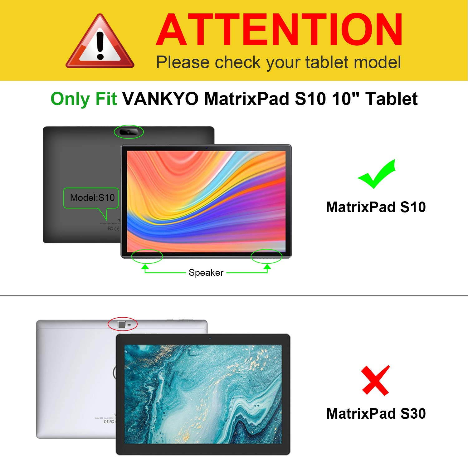 Fintie Case for VANKYO MatrixPad S10 10 inch Tablet - [Hands Free] Multiple Angle Viewing Folio Smart Stand Cover with Pocket for MatrixPad S10 10.1" HD Android Tablet (Black)