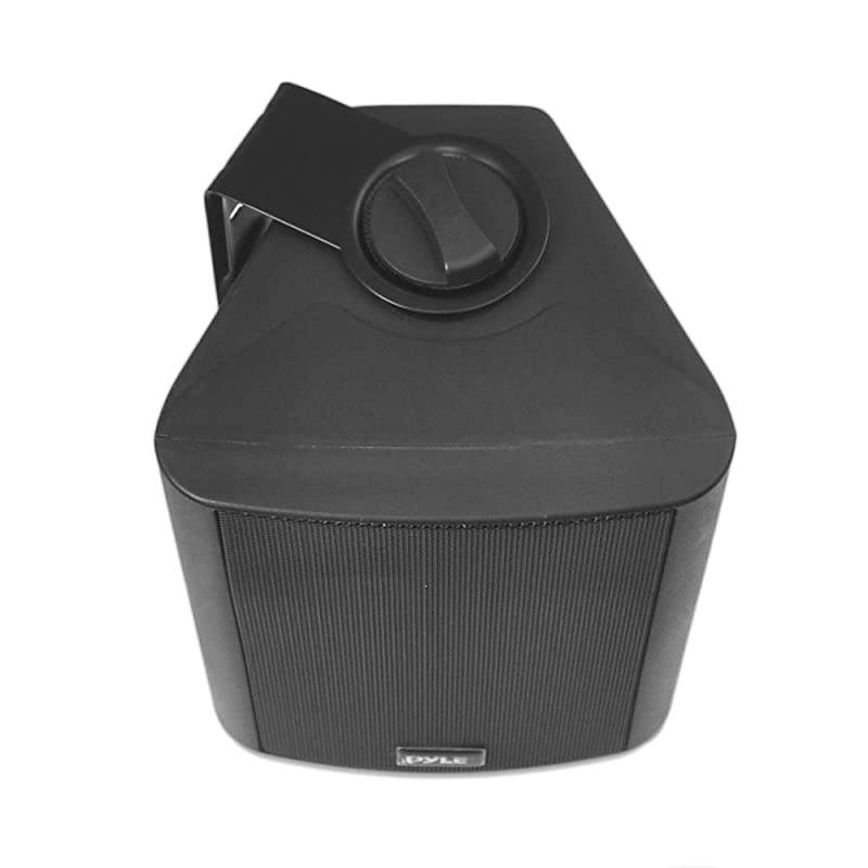 Wall Mount Home Speaker System Active + Passive Pair Wireless Bluetooth Compatible Indoor Outdoor Waterproof Weatherproof Stereo Sound Speaker Set with AUX IN  PDWR52BTBK Black