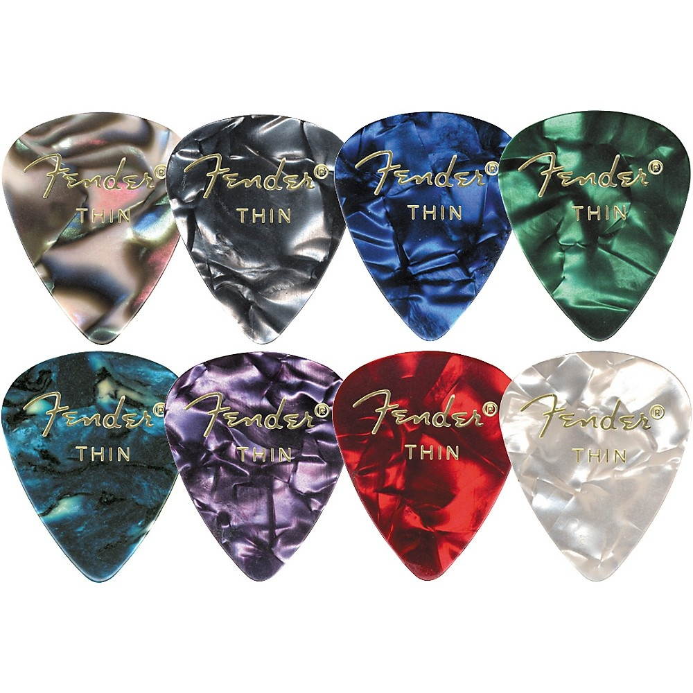 Fender 351 Guitar Picks Premium Celluloid - Blue Moto - Medium - 12 Pack