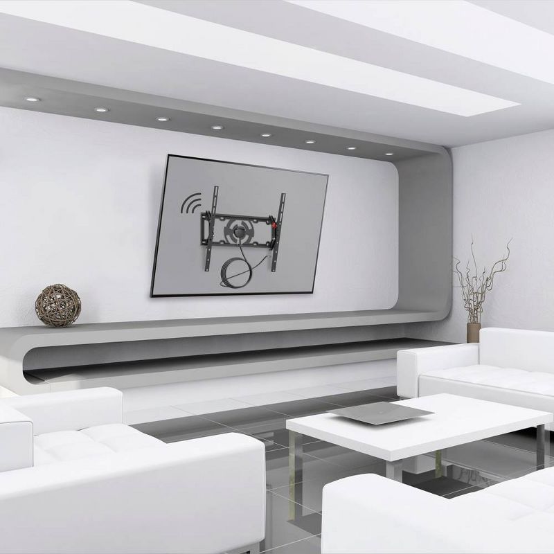 Barkan 19 - 65" Tilt Flat / Curved TV Wall Mount with Integrated HDTV Indoor Antenna Black