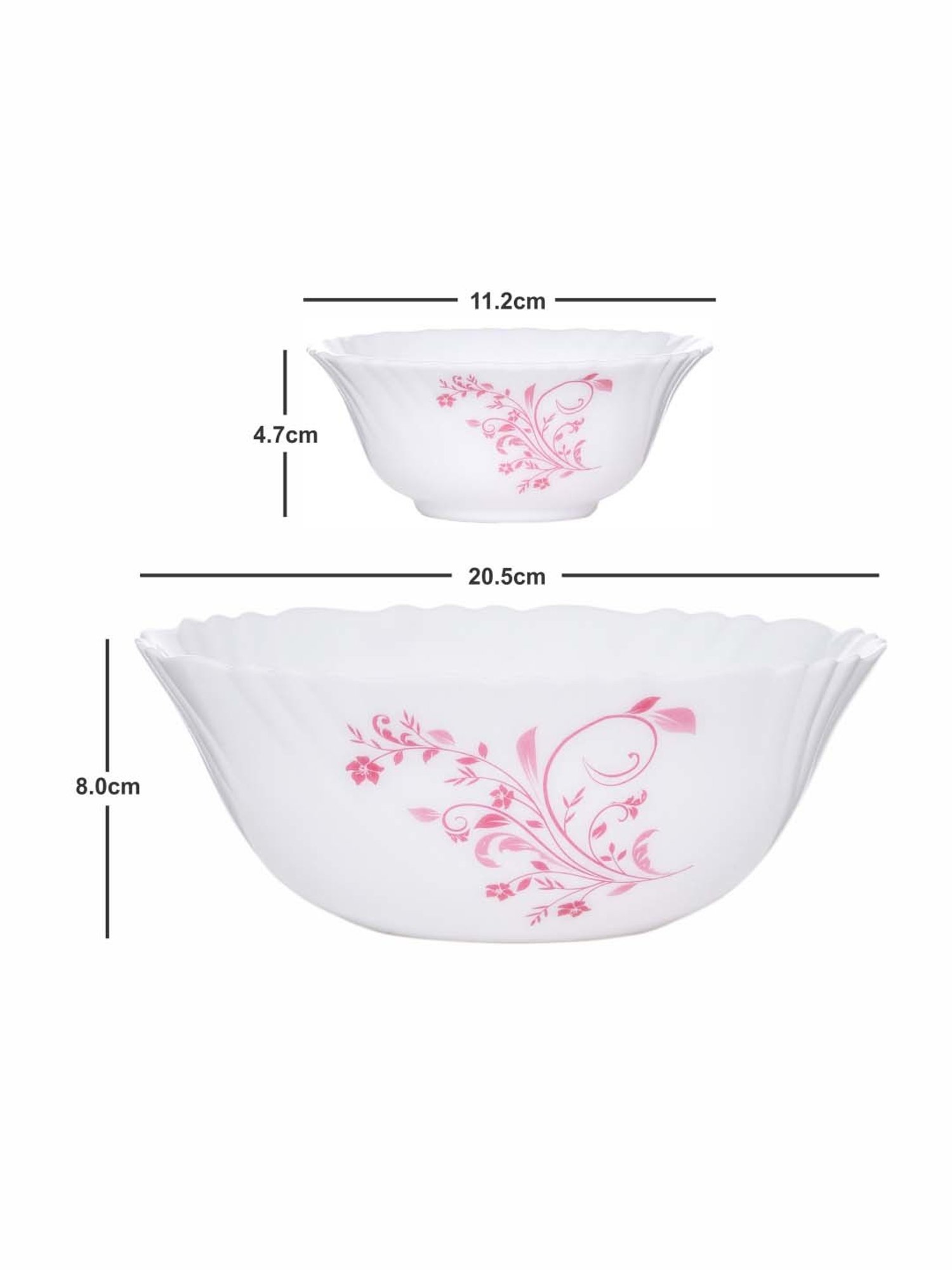 Cello White Opalware 7-Piece Dessert Bowl & Serving Bowl Set