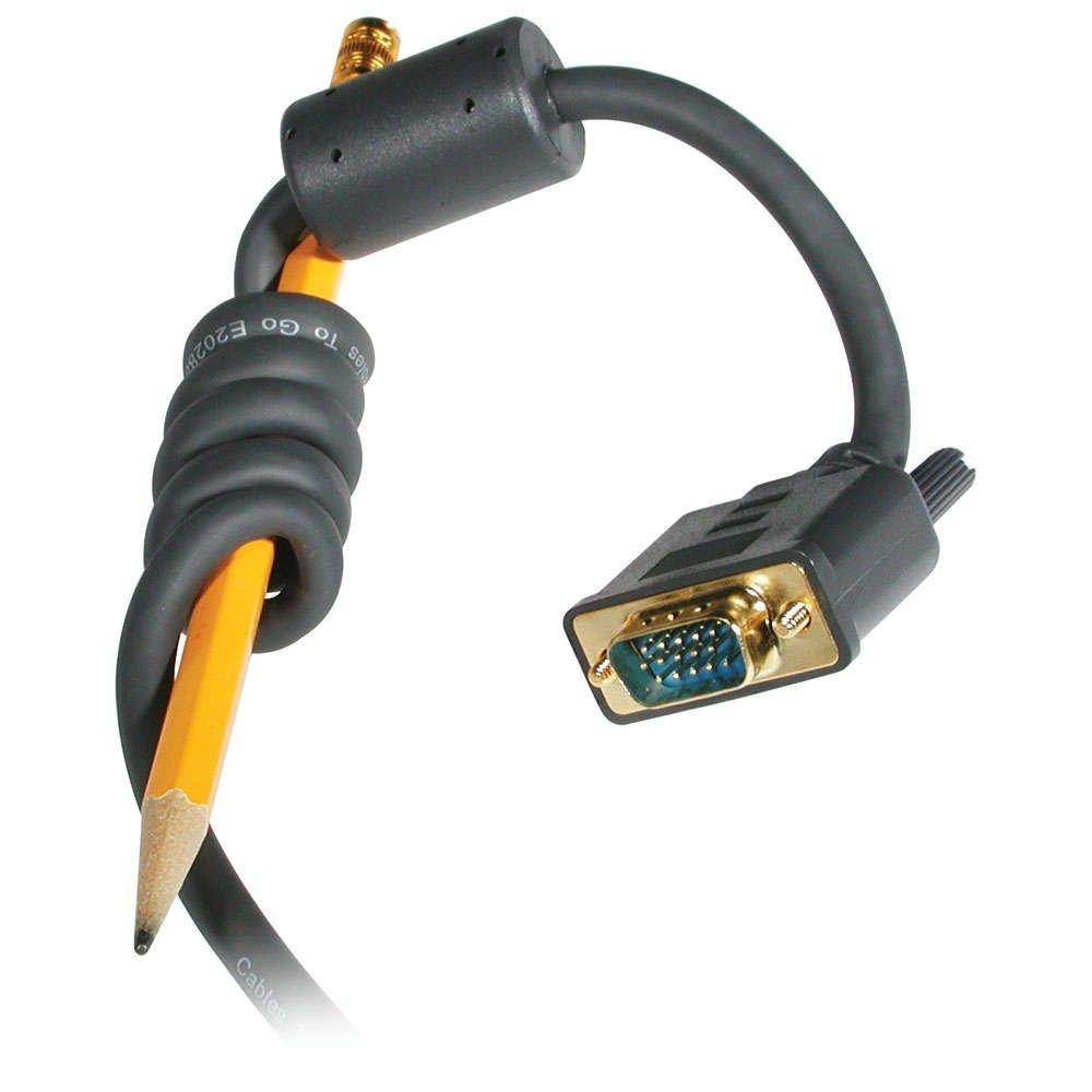 C2G 28243 VGA Cable - Flexima VGA Monitor Cable M/M, in-Wall CL3-Rated, Black (6 Feet, 1.82 Meters)