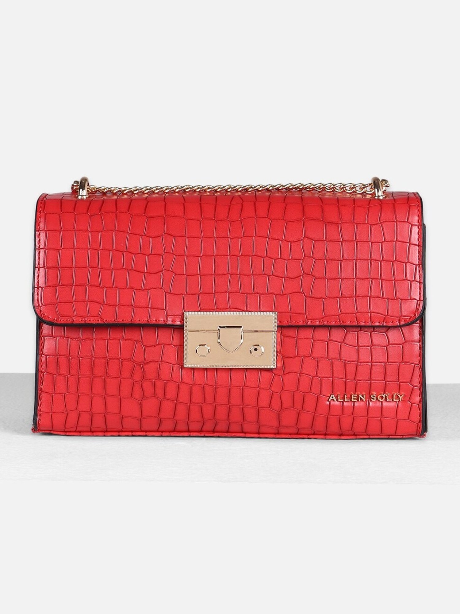 Allen Solly Red Textured Medium Sling Handbag