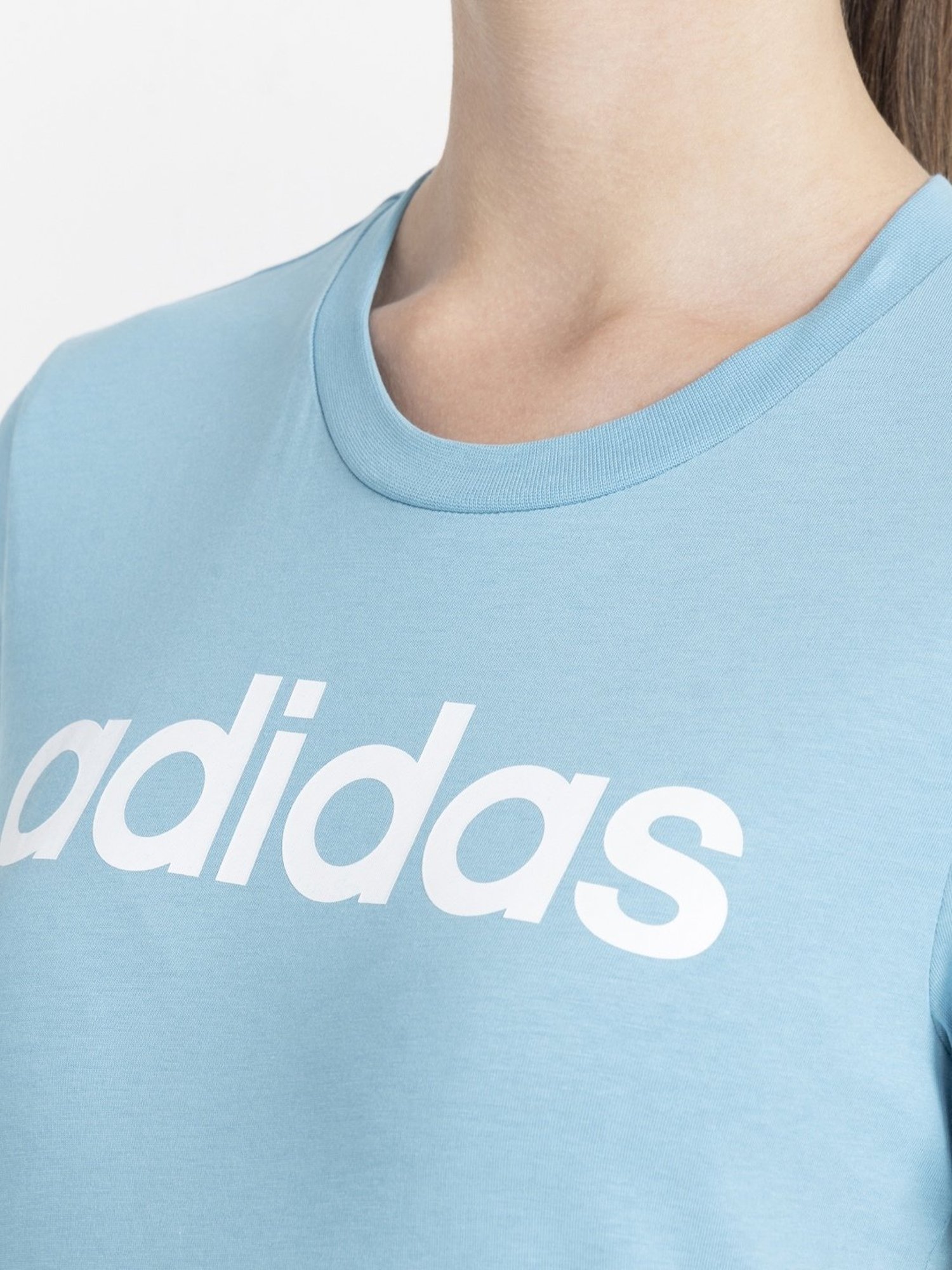 adidas Sky Blue Cotton Printed T-Shirt