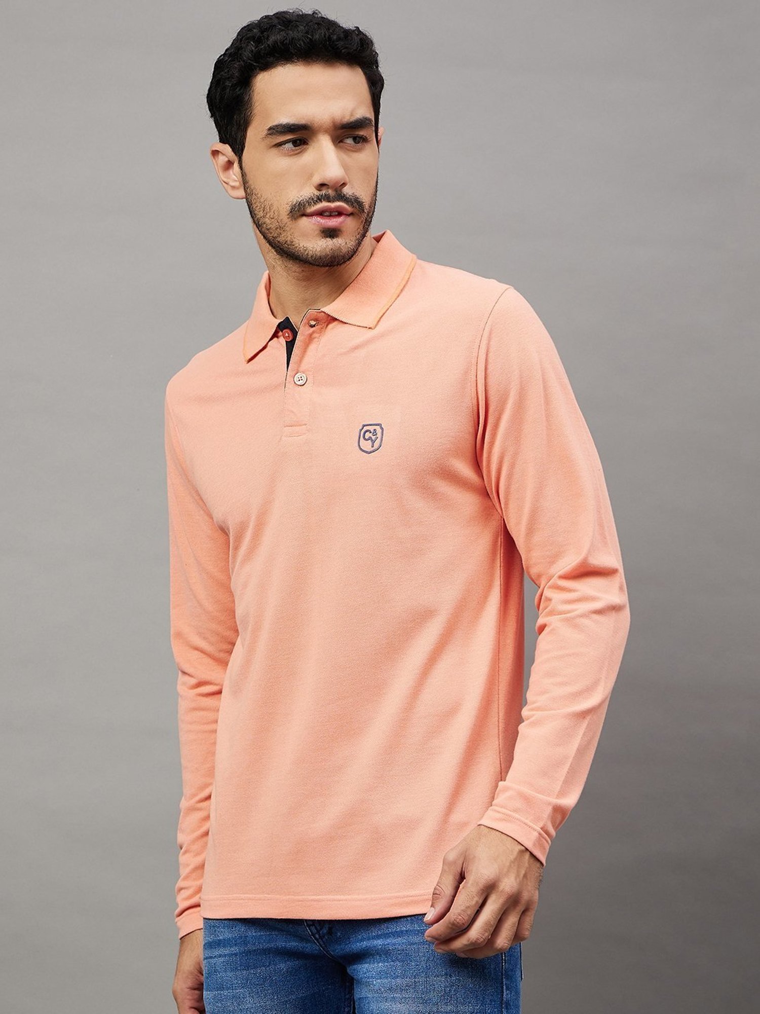 Club York Peach Regular Fit Polo T-Shirt