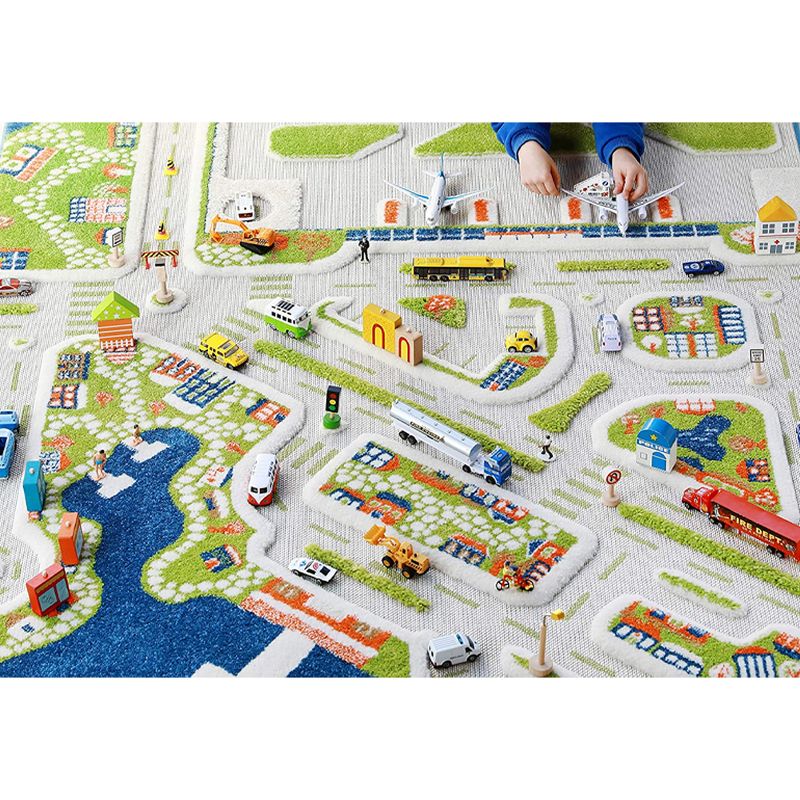IVI 3D Play Carpets 121MD034-134180 71 x 52.5-inch Mini City Educational Toddler Mat Rug for Bedroom, Kids Den, or Playroom, Large