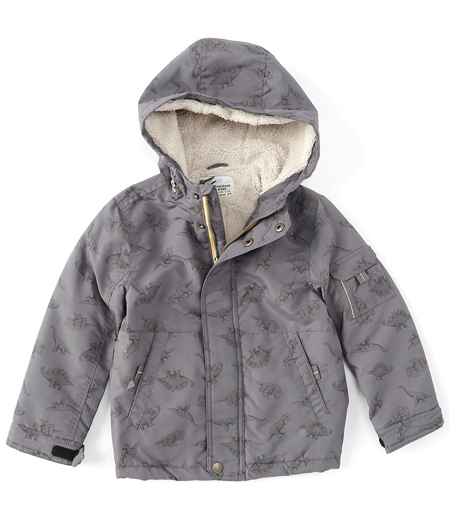 Class Club Little Boys 2T-7 Hooded Dinosaur Print Coat