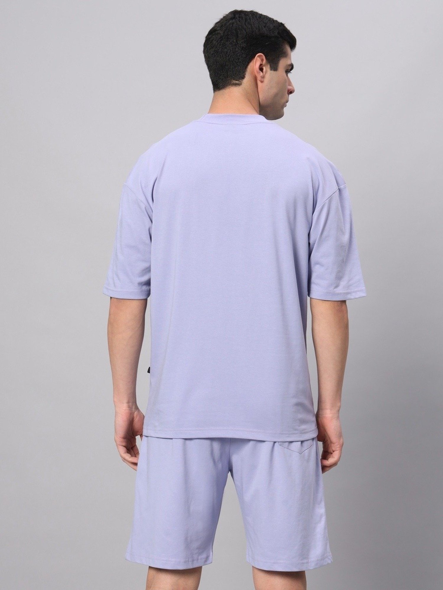 Griffel Lavender Cotton Loose Fit Logo Printed Co-Ord Set