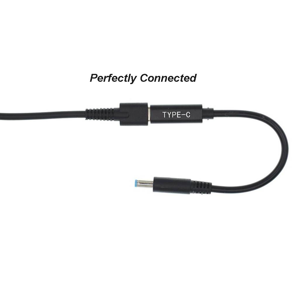 USB 3.1 Type C USB C Laptop Charger Power Adapter Converter Cable USB Type C Female to 4.5*3.0mm DC Plug Jack for HP 65W or below Laptops