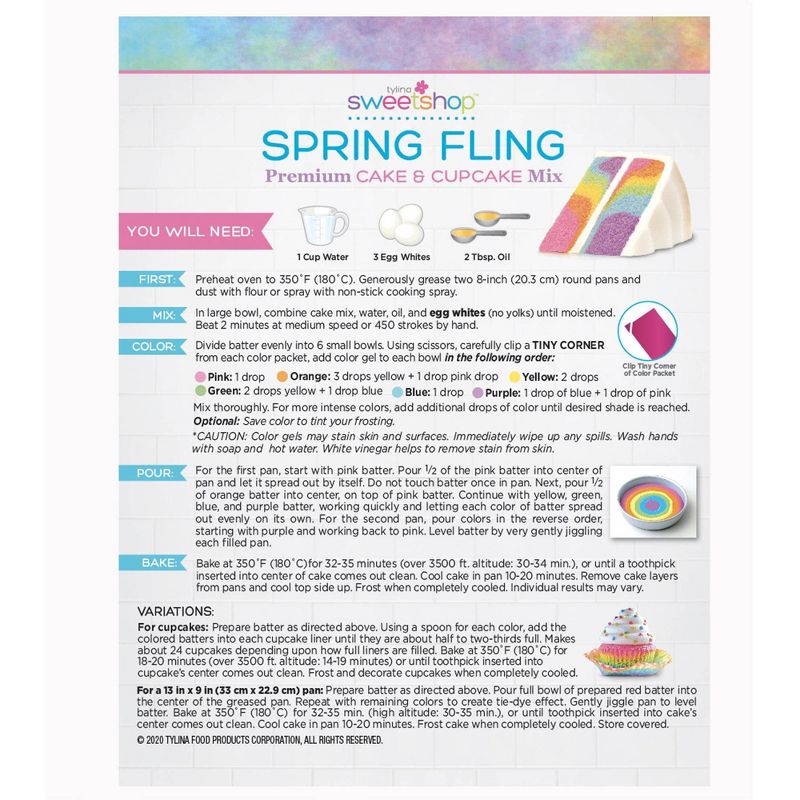 Tylina Sweetshop Spring Fling Easter Premium Cake Mix - 18.25oz