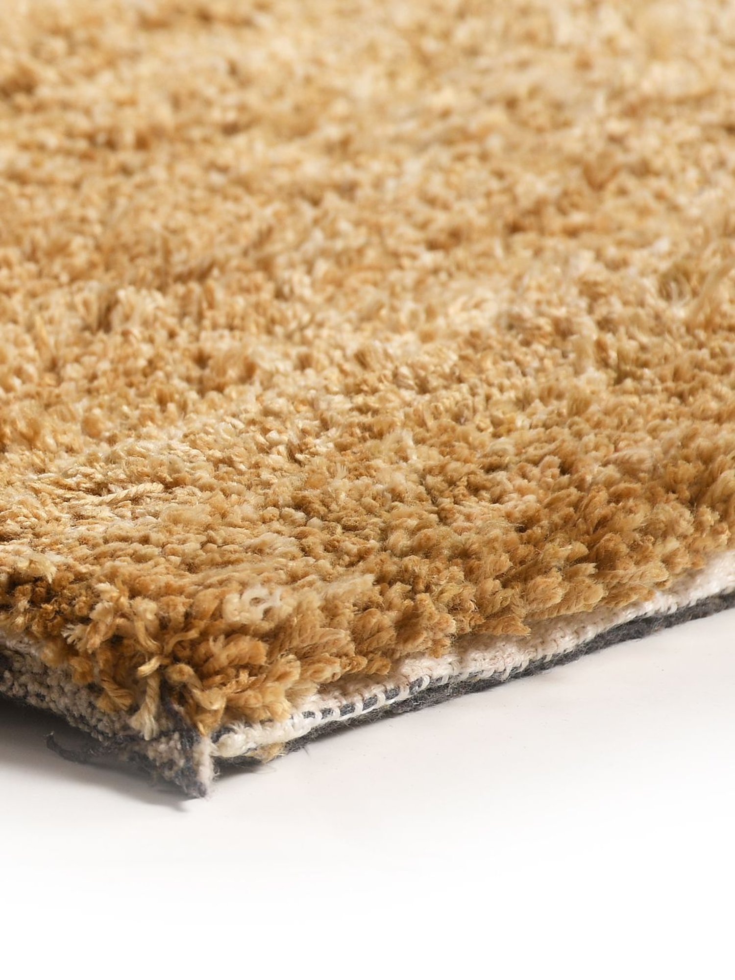 Saral Home Self Design Gold Microfibre Anti Skid Carpet