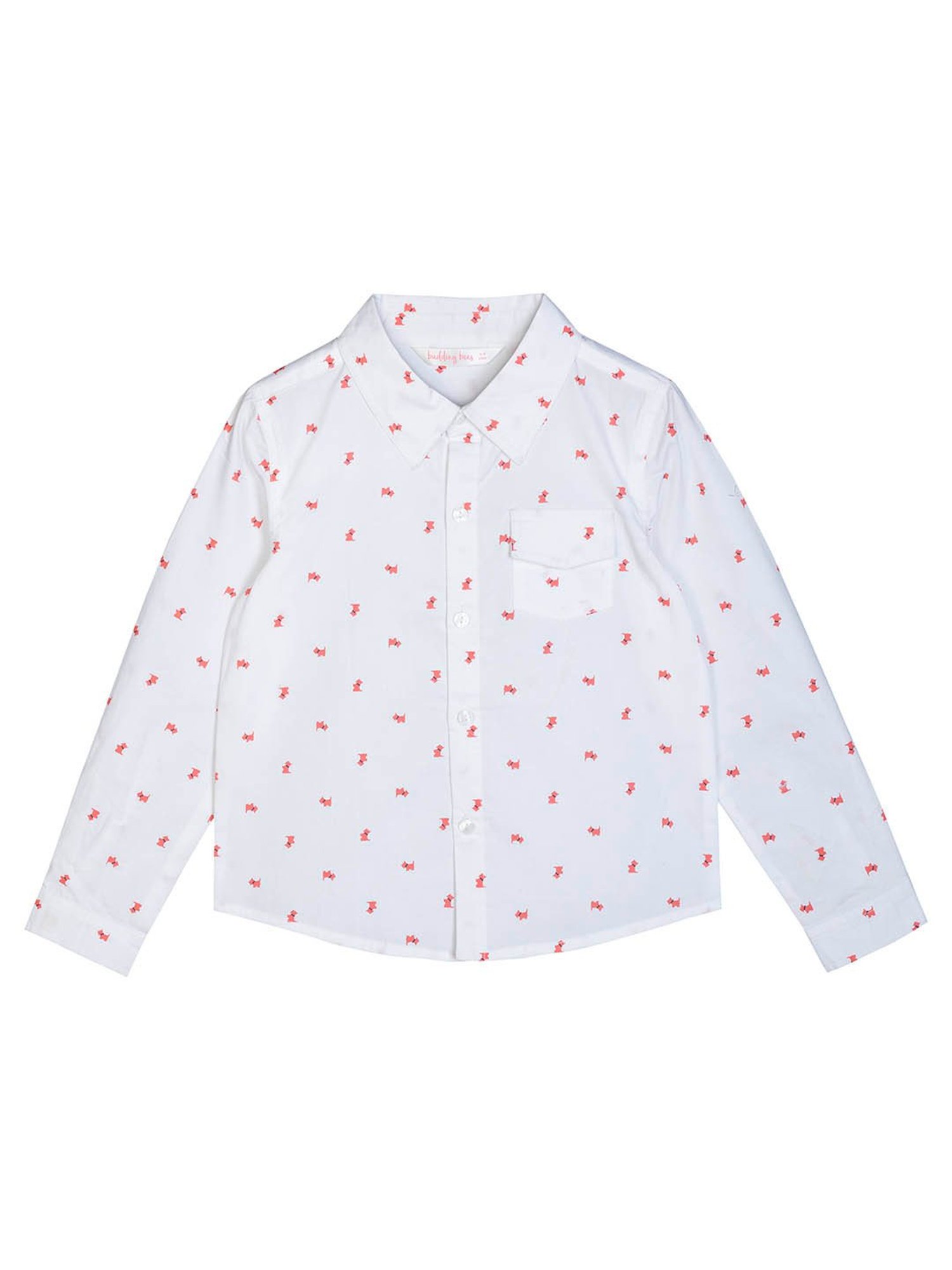 Budding Bees Kids White Printed Shirt