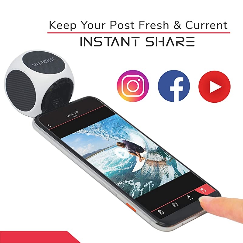 Share Q Underwater Action Camera with Builtin Connector 16GB Compatible with Android White