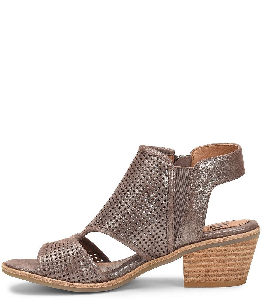 Sofft Sara Perforated Leather Stacked Heel Shooties