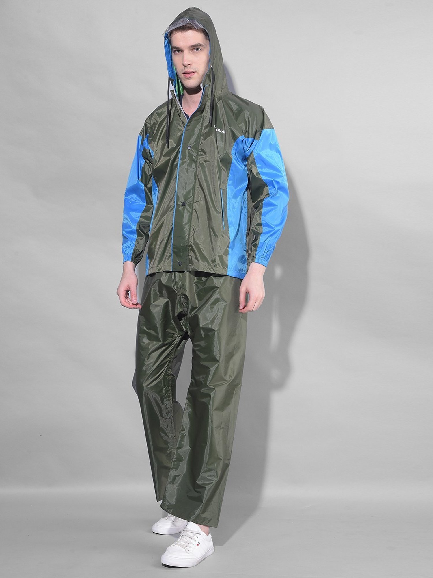 Dollar Green Regular Fit Colour Block Raincoat Set