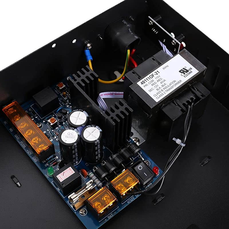 Input 110VAC Output 12VDC Metal Power Supply Box with Backup Battery Link for Door Access Control Board,Transformer with UL Recognized