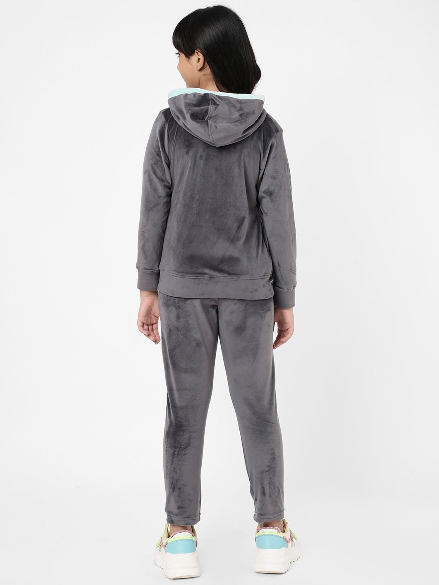 Sweet Dreams Kids Grey Solid Full Sleeves Tracksuit